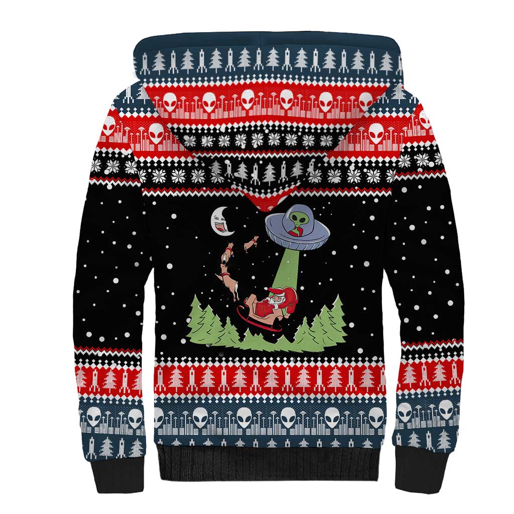 Alien Christmas Sherpa Hoodie Xmas Holiday Patterns - Wonder Print Shop
