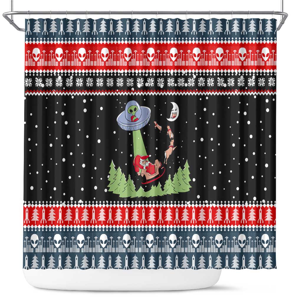 Alien Christmas Shower Curtain Xmas Holiday Patterns - Wonder Print Shop
