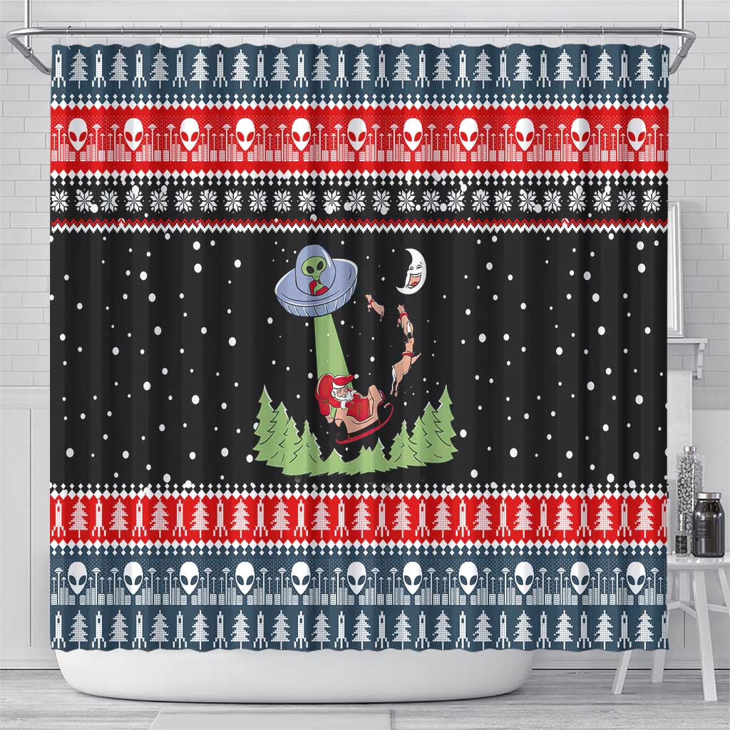 Alien Christmas Shower Curtain Xmas Holiday Patterns - Wonder Print Shop