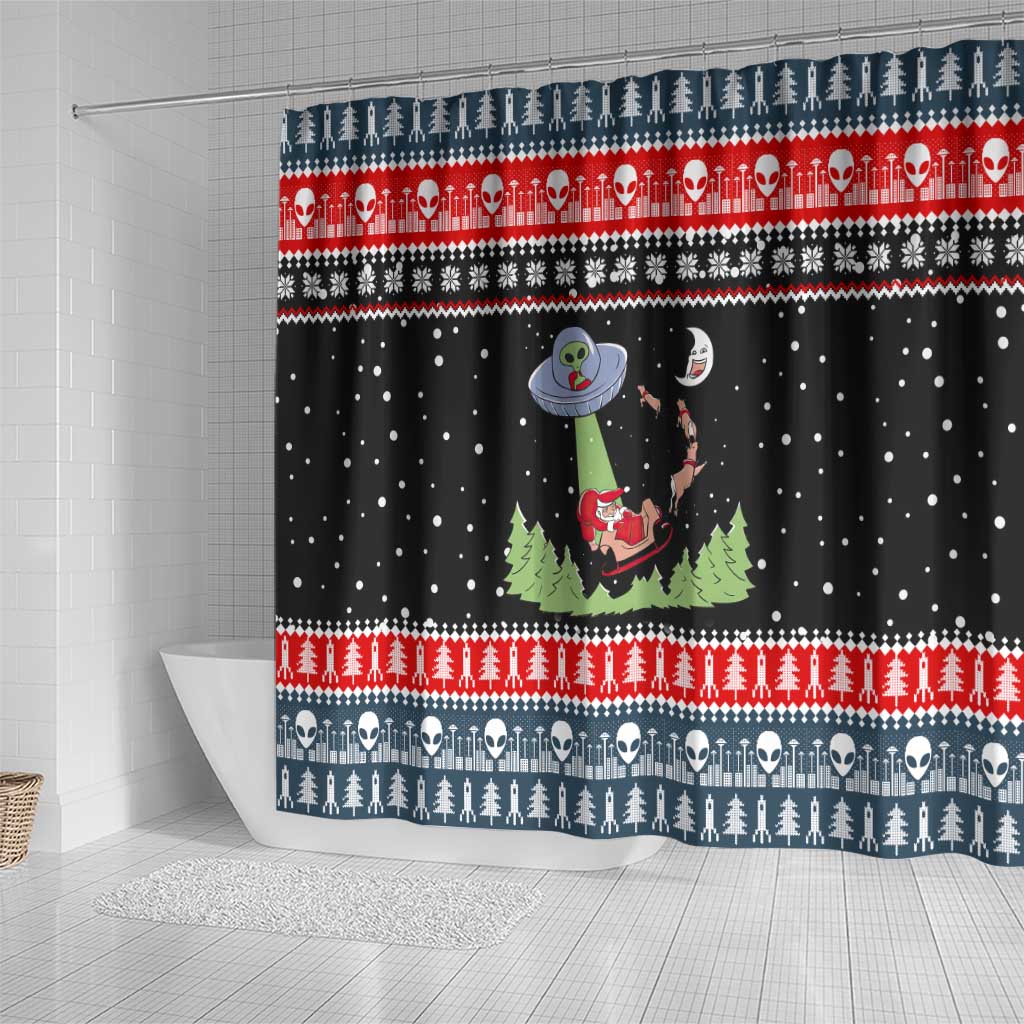 Alien Christmas Shower Curtain Xmas Holiday Patterns - Wonder Print Shop