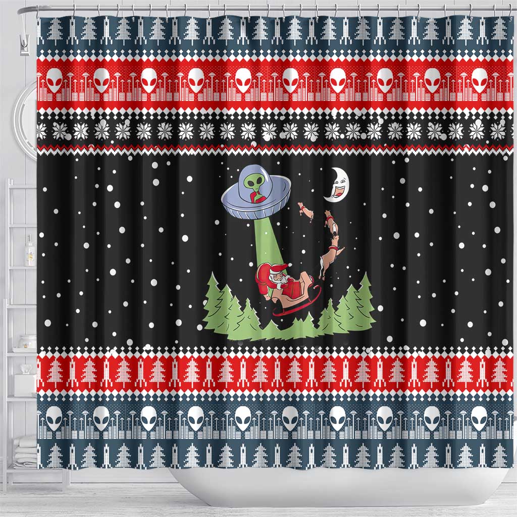 Alien Christmas Shower Curtain Xmas Holiday Patterns - Wonder Print Shop