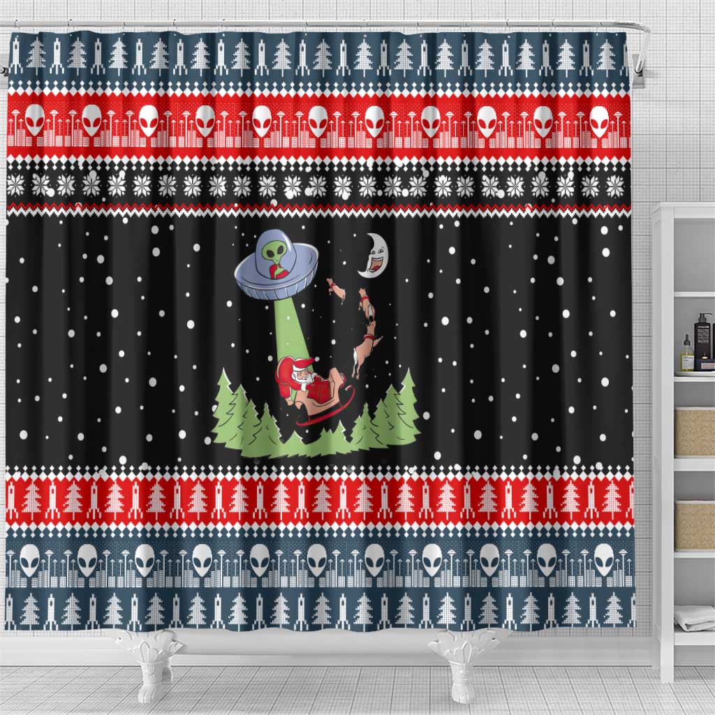 Alien Christmas Shower Curtain Xmas Holiday Patterns - Wonder Print Shop