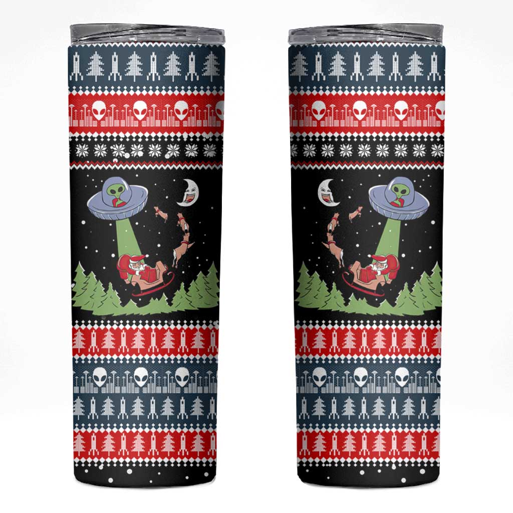 Alien Christmas Skinny Tumbler Xmas Holiday Patterns - Wonder Print Shop