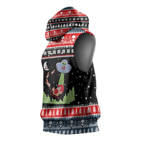 Alien Christmas Sleeveless Hoodie Xmas Holiday Patterns - Wonder Print Shop