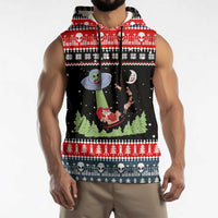 Alien Christmas Sleeveless Hoodie Xmas Holiday Patterns - Wonder Print Shop