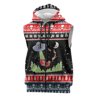 Alien Christmas Sleeveless Zip Hoodie Xmas Holiday Patterns - Wonder Print Shop