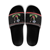 Alien Christmas Slide Sandals Xmas Holiday Patterns - Wonder Print Shop