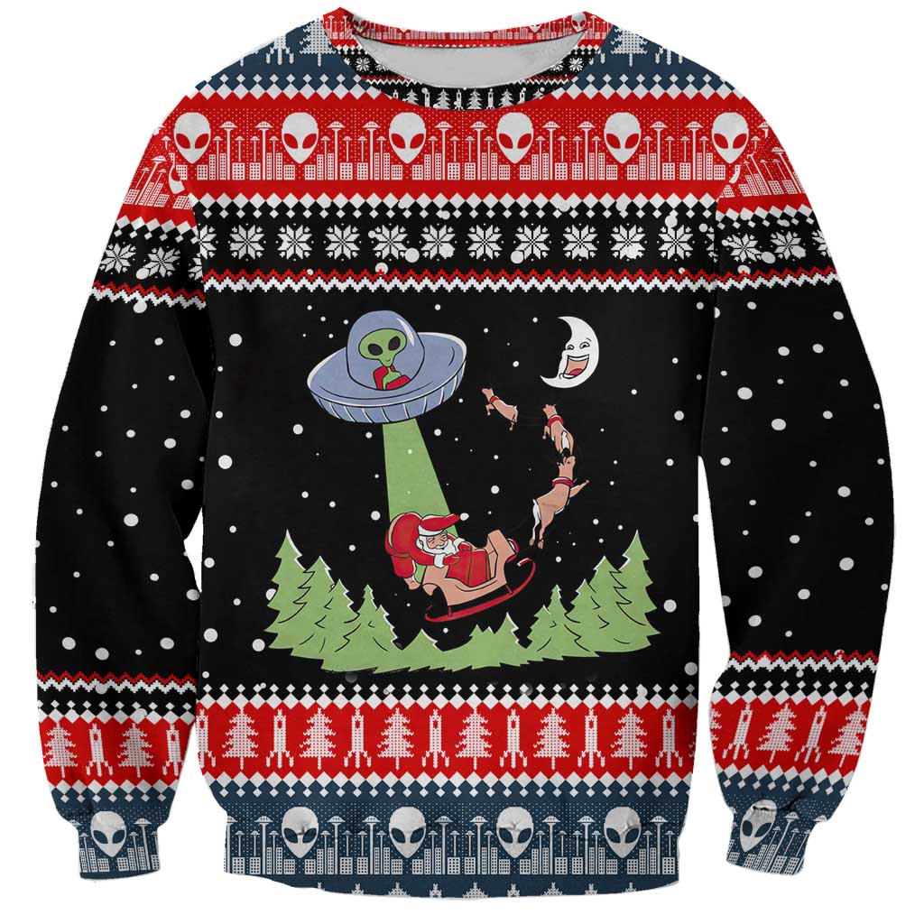 Alien Christmas Sweatshirt Xmas Holiday Patterns - Wonder Print Shop