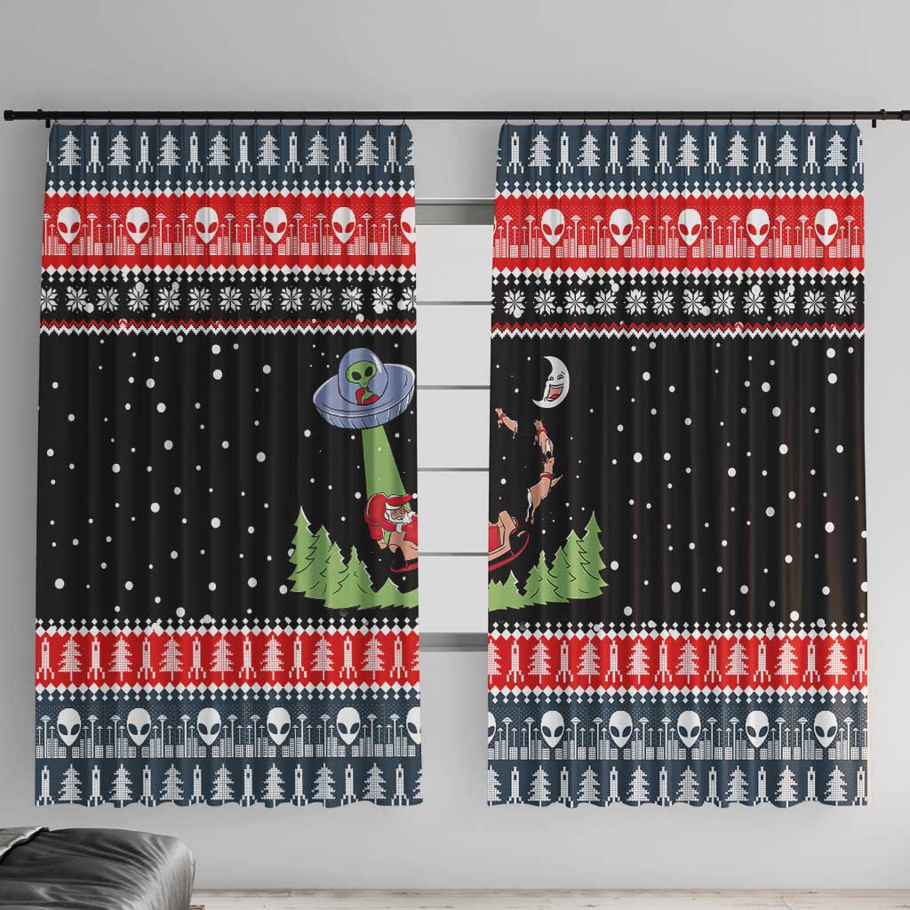 Alien Christmas Window Curtain Xmas Holiday Patterns - Wonder Print Shop