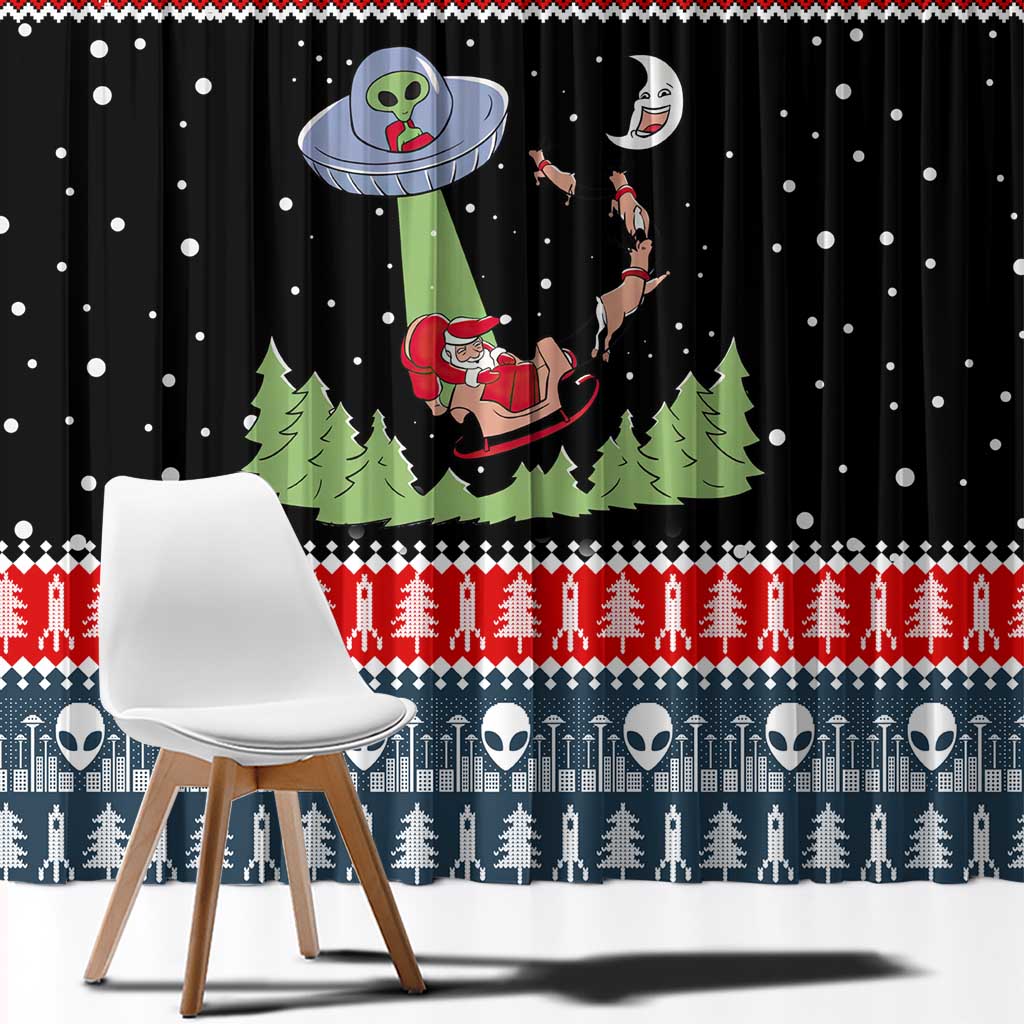 Alien Christmas Window Curtain Xmas Holiday Patterns - Wonder Print Shop