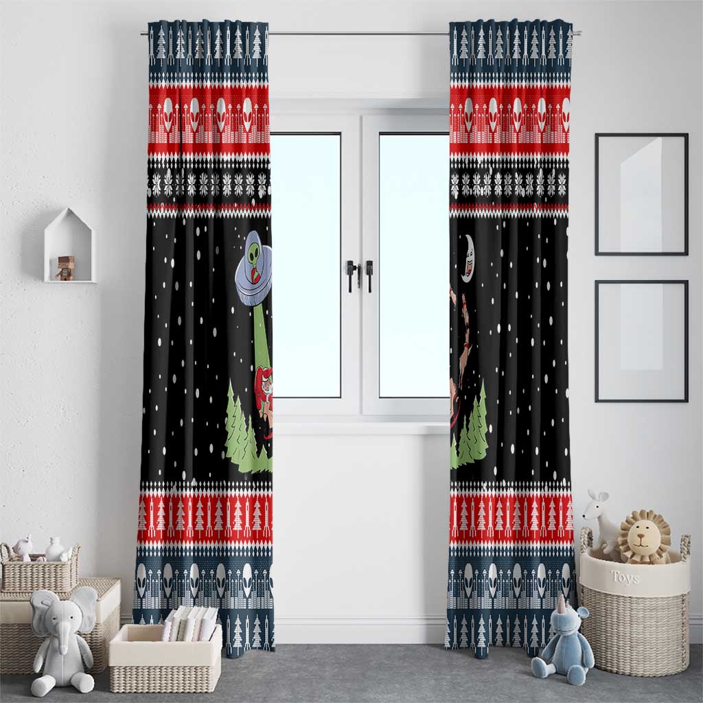 Alien Christmas Window Curtain Xmas Holiday Patterns - Wonder Print Shop