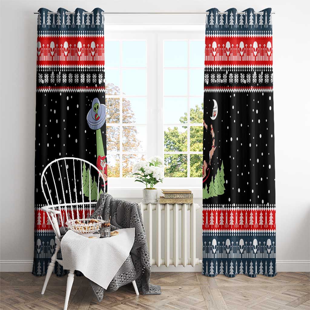 Alien Christmas Window Curtain Xmas Holiday Patterns - Wonder Print Shop