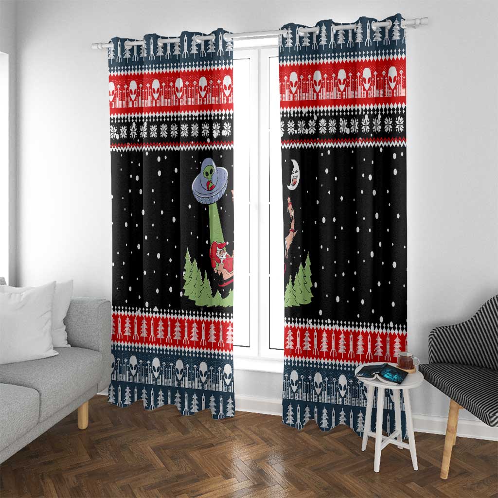 Alien Christmas Window Curtain Xmas Holiday Patterns - Wonder Print Shop