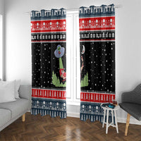 Alien Christmas Window Curtain Xmas Holiday Patterns - Wonder Print Shop