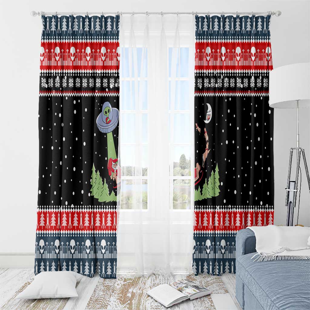 Alien Christmas Window Curtain Xmas Holiday Patterns - Wonder Print Shop