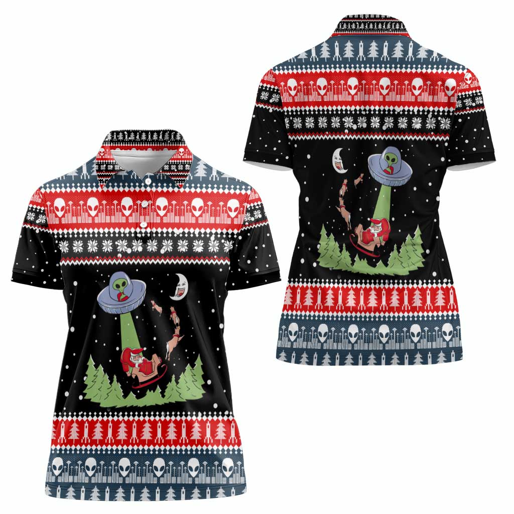 Alien Christmas Women Polo Shirt Xmas Holiday Patterns - Wonder Print Shop