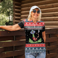 Alien Christmas Women Polo Shirt Xmas Holiday Patterns - Wonder Print Shop