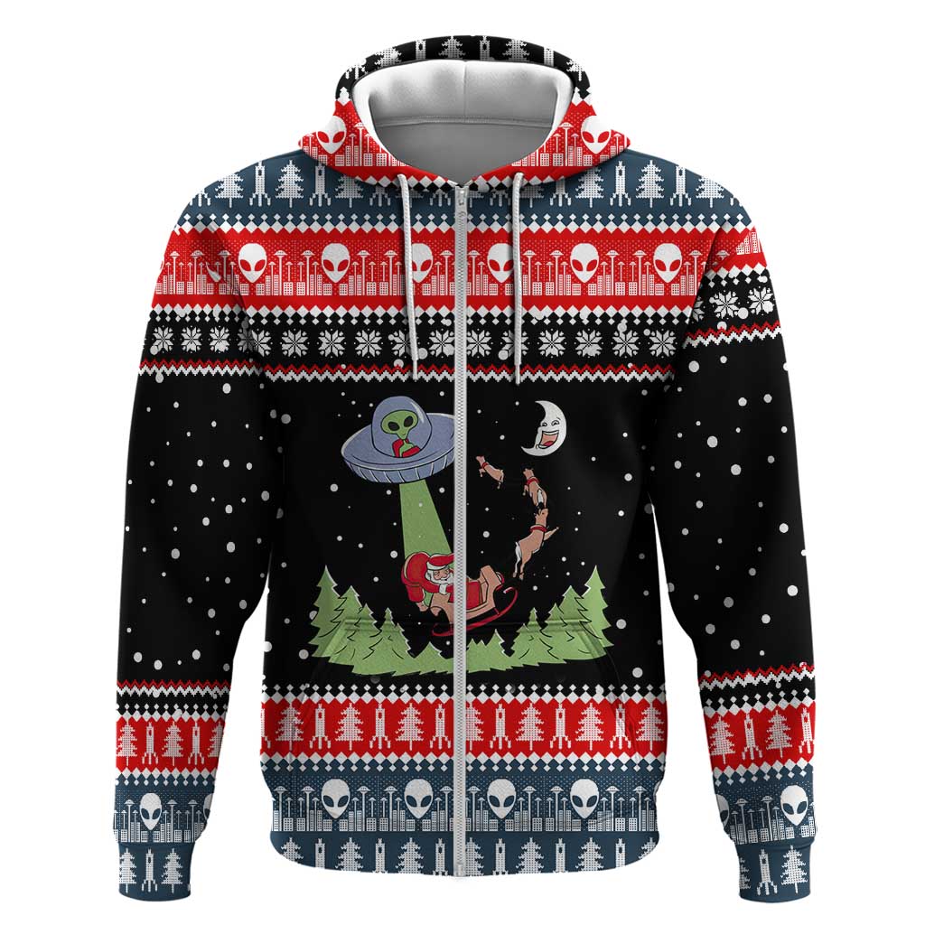 Alien Christmas Zip Hoodie Xmas Holiday Patterns - Wonder Print Shop
