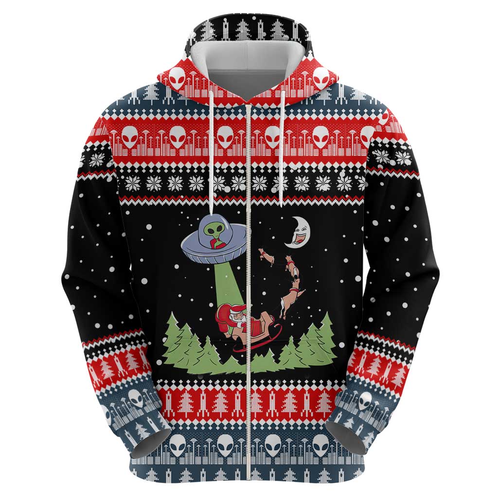 Alien Christmas Zip Hoodie Xmas Holiday Patterns - Wonder Print Shop