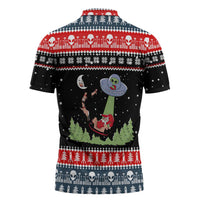 Alien Christmas Zipper Polo Shirt Xmas Holiday Patterns - Wonder Print Shop