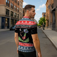Alien Christmas Zipper Polo Shirt Xmas Holiday Patterns - Wonder Print Shop