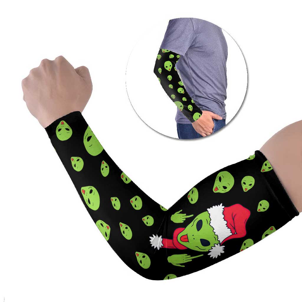 Alien Christmas Arm Sleeves Xmas Holiday Patterns - Wonder Print Shop