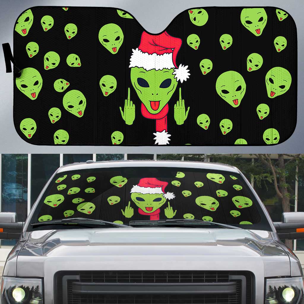 Alien Christmas Auto Sun Shade Xmas Holiday Patterns - Wonder Print Shop