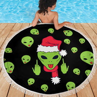 Alien Christmas Beach Blanket Xmas Holiday Patterns - Wonder Print Shop