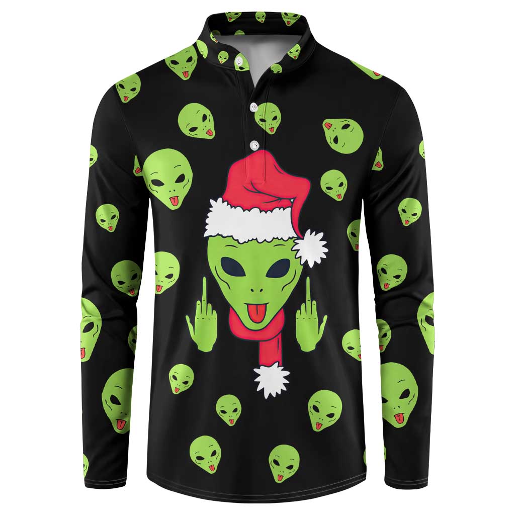 Alien Christmas Button Sweatshirt Xmas Holiday Patterns - Wonder Print Shop