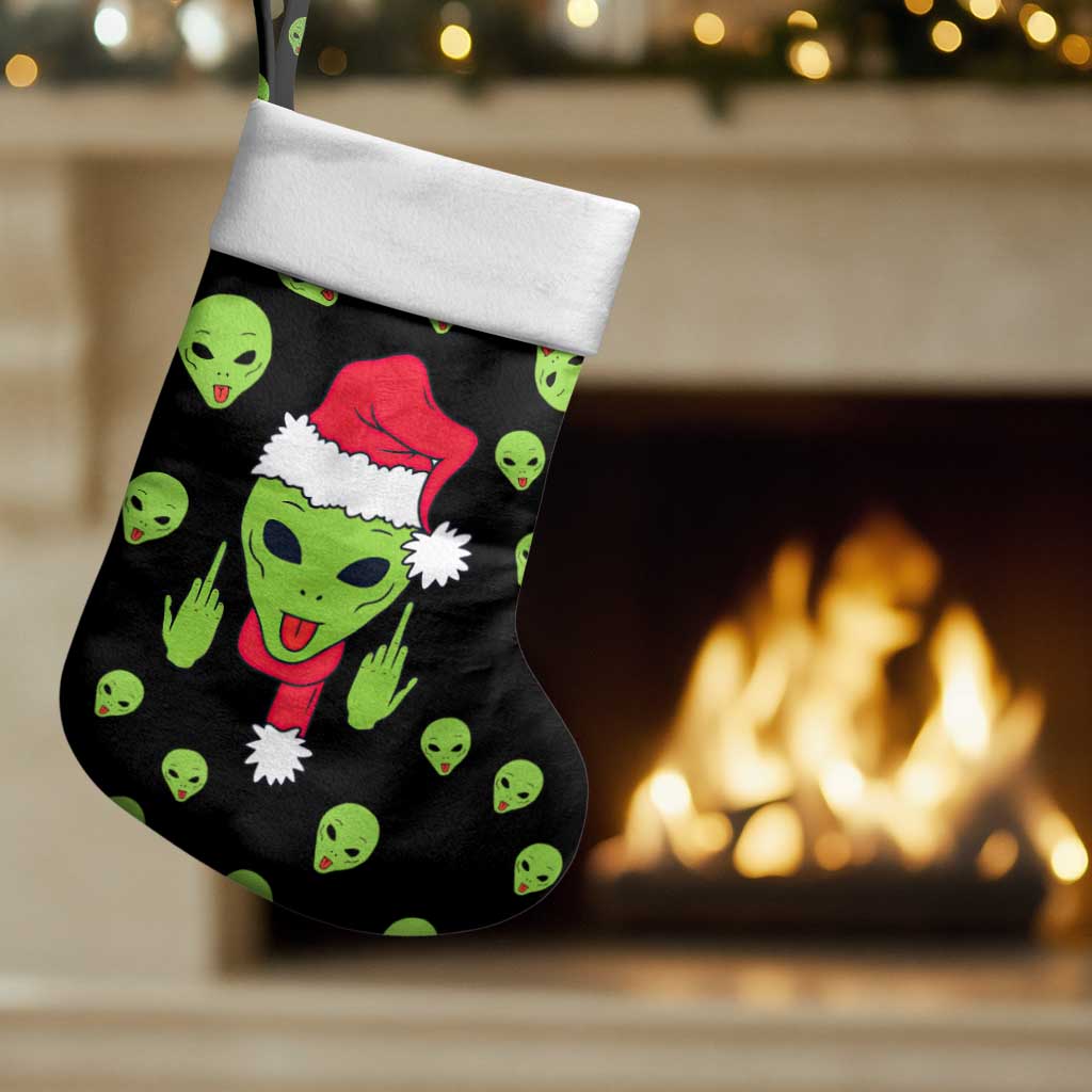 Alien Christmas Stocking Xmas Holiday Patterns - Wonder Print Shop