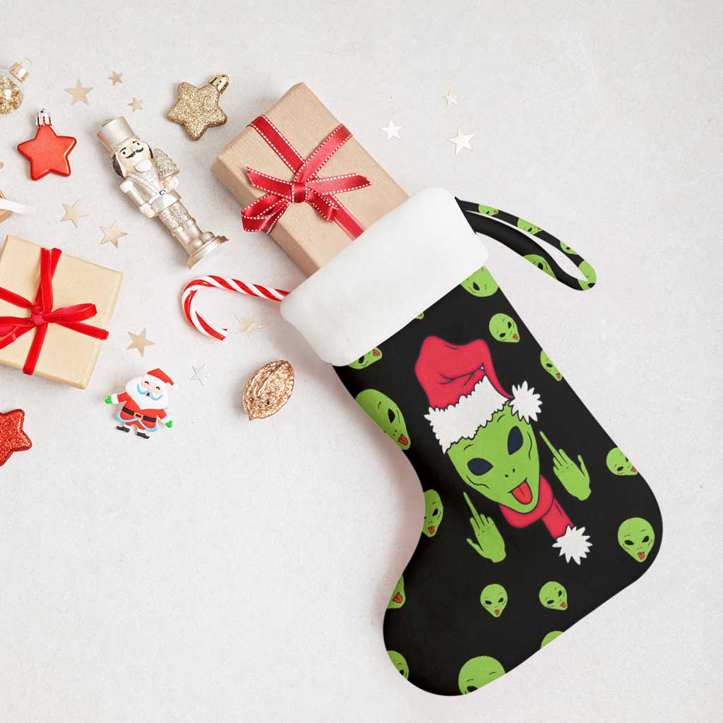 Alien Christmas Stocking Xmas Holiday Patterns - Wonder Print Shop