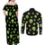 Alien Christmas Couples Matching Off Shoulder Maxi Dress and Long Sleeve Button Shirt Xmas Holiday Patterns - Wonder Print Shop