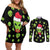 Alien Christmas Couples Matching Off Shoulder Short Dress and Long Sleeve Button Shirt Xmas Holiday Patterns - Wonder Print Shop