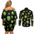 Alien Christmas Couples Matching Off Shoulder Short Dress and Long Sleeve Button Shirt Xmas Holiday Patterns - Wonder Print Shop