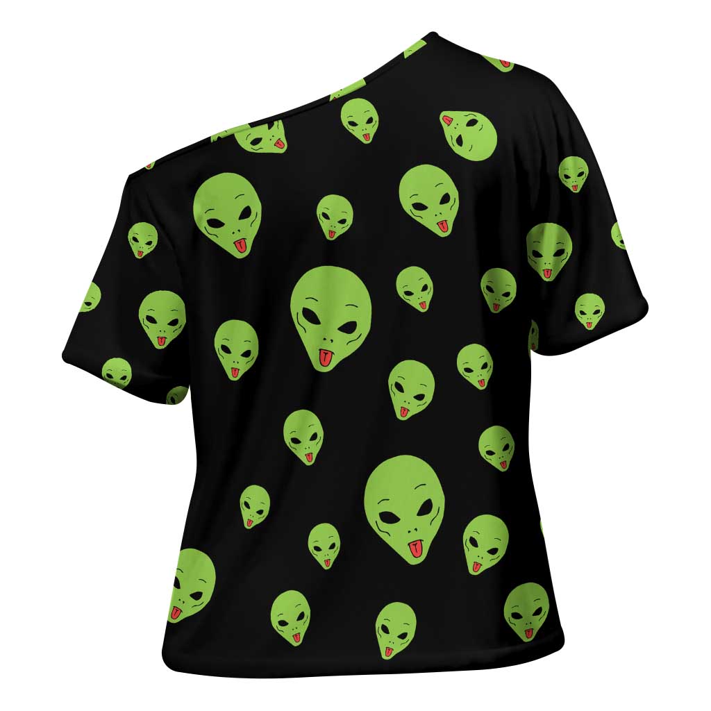 Alien Christmas Cross Shoulder Shirt Xmas Holiday Patterns - Wonder Print Shop