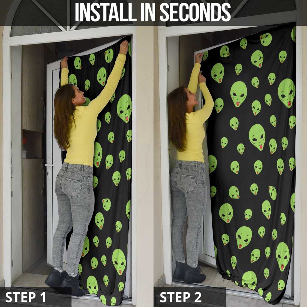Alien Christmas Door Cover Xmas Holiday Patterns - Wonder Print Shop