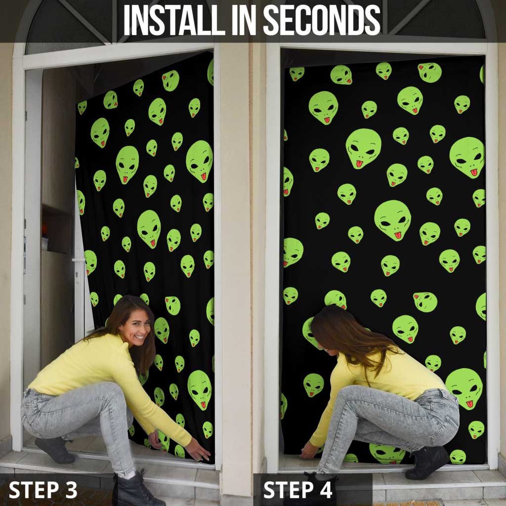 Alien Christmas Door Cover Xmas Holiday Patterns - Wonder Print Shop