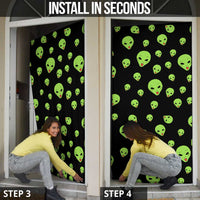 Alien Christmas Door Cover Xmas Holiday Patterns - Wonder Print Shop