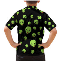 Alien Christmas Family Matching Mermaid Dress and Hawaiian Shirt Xmas Holiday Patterns - Wonder Print Shop