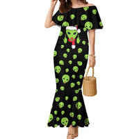 Alien Christmas Family Matching Mermaid Dress and Hawaiian Shirt Xmas Holiday Patterns - Wonder Print Shop