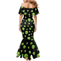 Alien Christmas Family Matching Mermaid Dress and Hawaiian Shirt Xmas Holiday Patterns - Wonder Print Shop