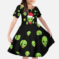 Alien Christmas Family Matching Off The Shoulder Long Sleeve Dress and Hawaiian Shirt Xmas Holiday Patterns - Wonder Print Shop