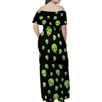 Alien Christmas Family Matching Off Shoulder Maxi Dress and Hawaiian Shirt Xmas Holiday Patterns - Wonder Print Shop