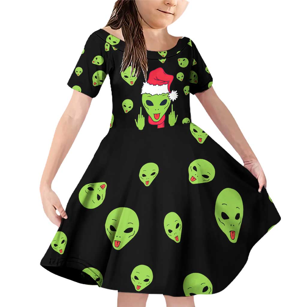 Alien Christmas Family Matching Off Shoulder Short Dress and Hawaiian Shirt Xmas Holiday Patterns - Wonder Print Shop