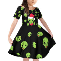 Alien Christmas Family Matching Off Shoulder Short Dress and Hawaiian Shirt Xmas Holiday Patterns - Wonder Print Shop