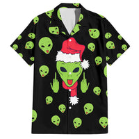 Alien Christmas Family Matching Off Shoulder Short Dress and Hawaiian Shirt Xmas Holiday Patterns - Wonder Print Shop