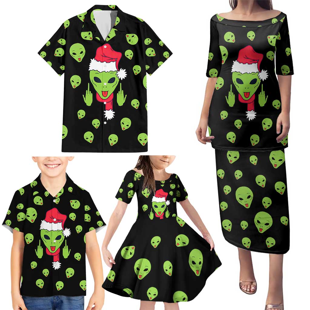 Alien Christmas Family Matching Puletasi and Hawaiian Shirt Xmas Holiday Patterns - Wonder Print Shop