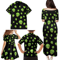 Alien Christmas Family Matching Puletasi and Hawaiian Shirt Xmas Holiday Patterns - Wonder Print Shop