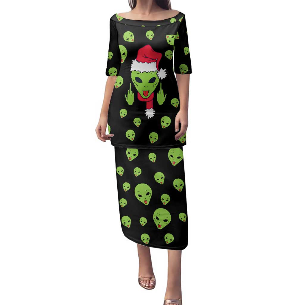 Alien Christmas Family Matching Puletasi and Hawaiian Shirt Xmas Holiday Patterns - Wonder Print Shop