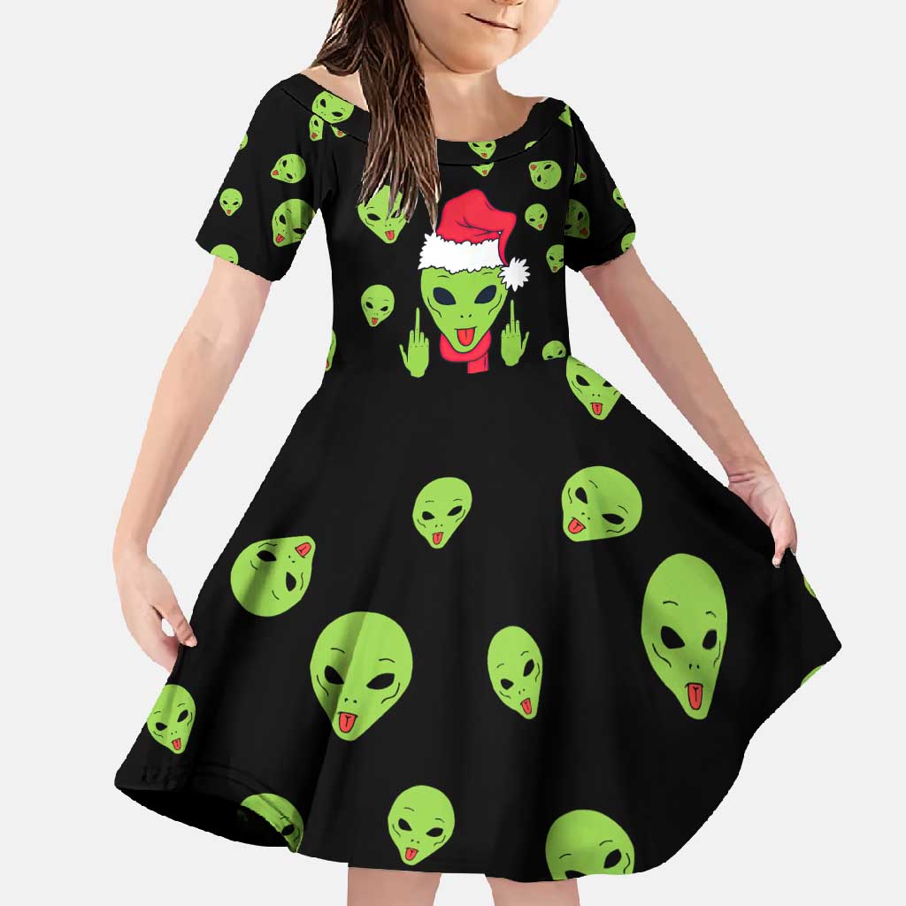 Alien Christmas Family Matching Summer Maxi Dress and Hawaiian Shirt Xmas Holiday Patterns - Wonder Print Shop